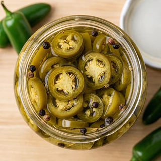 พร้อมส่ง พริกฆาลาเปญโญดอง พริกเม็กซิกันดอง (Pickled jalapeños home made ) สูตรเม็กซิกันโฮมเมด ขนาด 360g. ไม่ใส่สารกันบูด