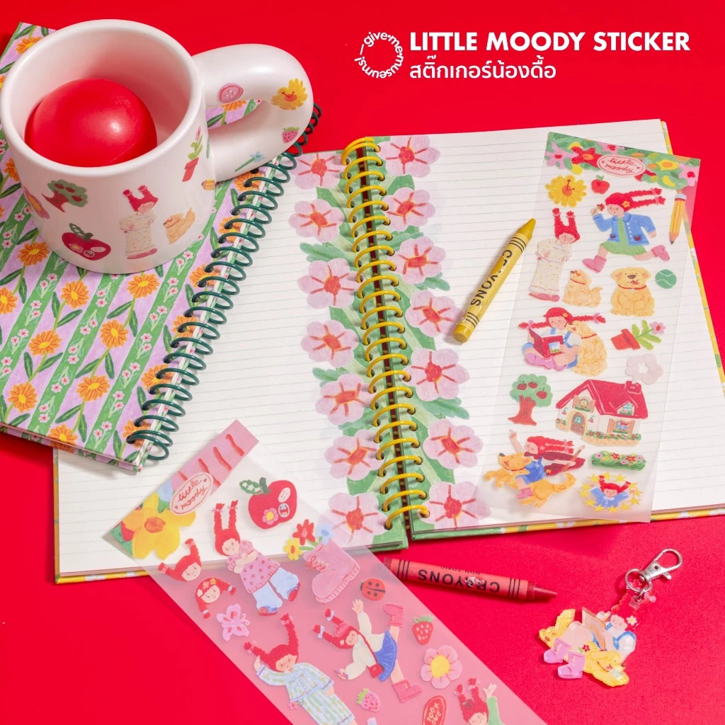 little moody sticker สติ๊กเกอร์น่ารักไดคัทพร้อมแปะ ทน กันน้ำ givememuseums