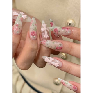 Chrome🖤 Cross nail set (ส่งด่วนจะได้รอบส่งวันถัดไป เนื่องจากเป็นสินค้าทำใหม่ทุกชิ้นครับ)
