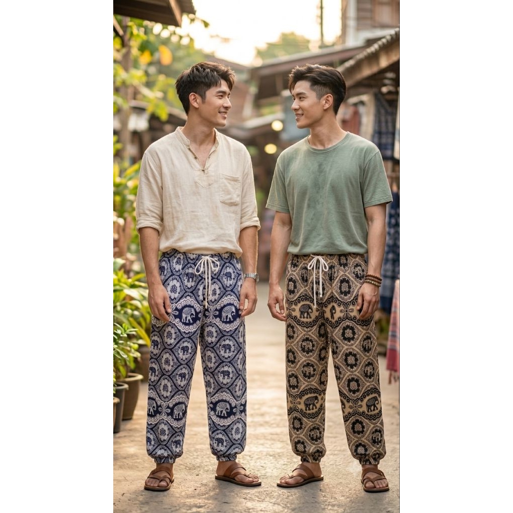 กางเกงลายช้าง ไซส์ใหญ่ XL/XXL/3XL/4XL/5XL