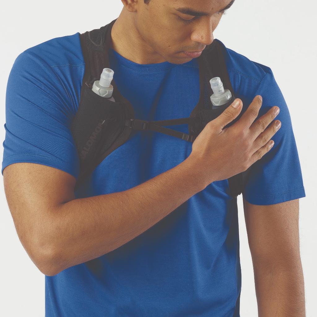 SALOMON PULSE 2 SET Black Unisex Running Vest เป้น้ำวิ่ง + ขวดน้ำนิ่ม 250ml x 2 ขวด LC2101300 Official Store — صورة 6