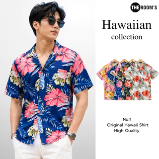 THE ROOM'S - เดอะรูม เสื้อฮาวาย โคตรนุ่ม แขนสั้น ไม่ต้องรีด เสื้อยับยาก ผ้าดีมาก ลาย ป๊อปปี้