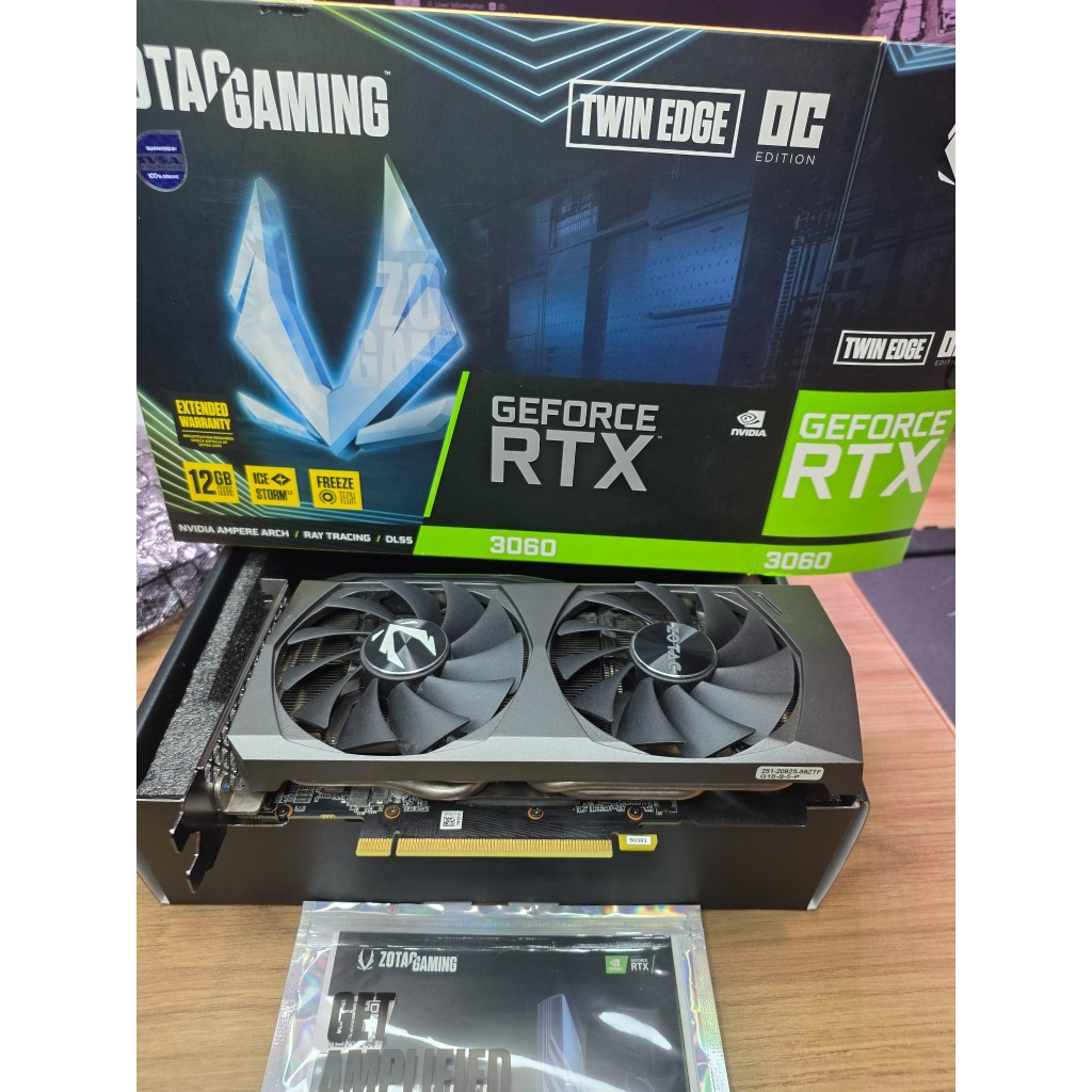 การ์ดจอ ZOTAC RTX 3060 Twin Edge OC 12GB GDDR6 มือสอง พร้อมกล่อง การ์ดจอเล่นเกม ตัดต่อ เรนเดอร์ RTX3