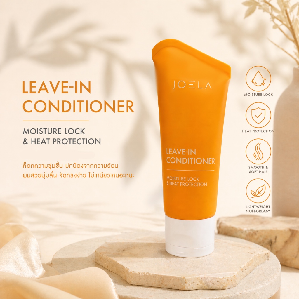 Leave-in Conditioner & Heat Protection ครีมบำรุงผมแบบไม่ต้องล้างออก ช่วยกักเก็บความชุ่มชื้น พร้อมปกป้องเส้นผมจากความร้อน