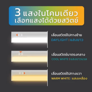 Lamptan หลอด LED T5 เปลื่ยน 3 แสง 20w set รุ่น Flat ชุดรางแอลอีดี ไฟหลืบ color choice