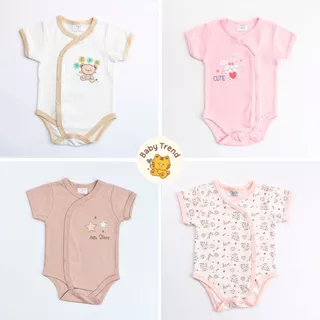 Kids Center ชุดบอดี้สูทเด็กแรกเกิด 0-9 เดือน Bodysuit ขาเว้ากระดุมสแน๊ปหน้า ลายน่ารัก ผ้าคอตตอน 100%