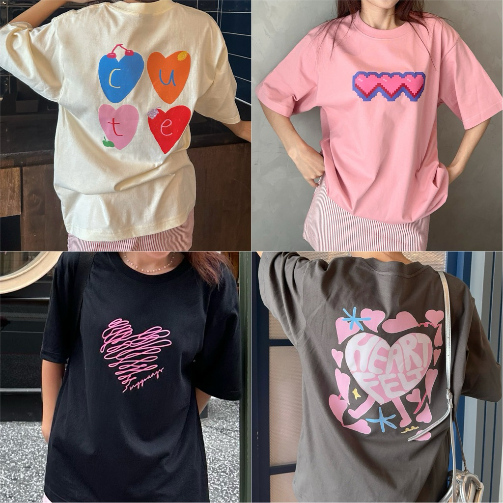 myyoungs - Heart(oversized) เสื้อยืดโอเวอร์ไซส์