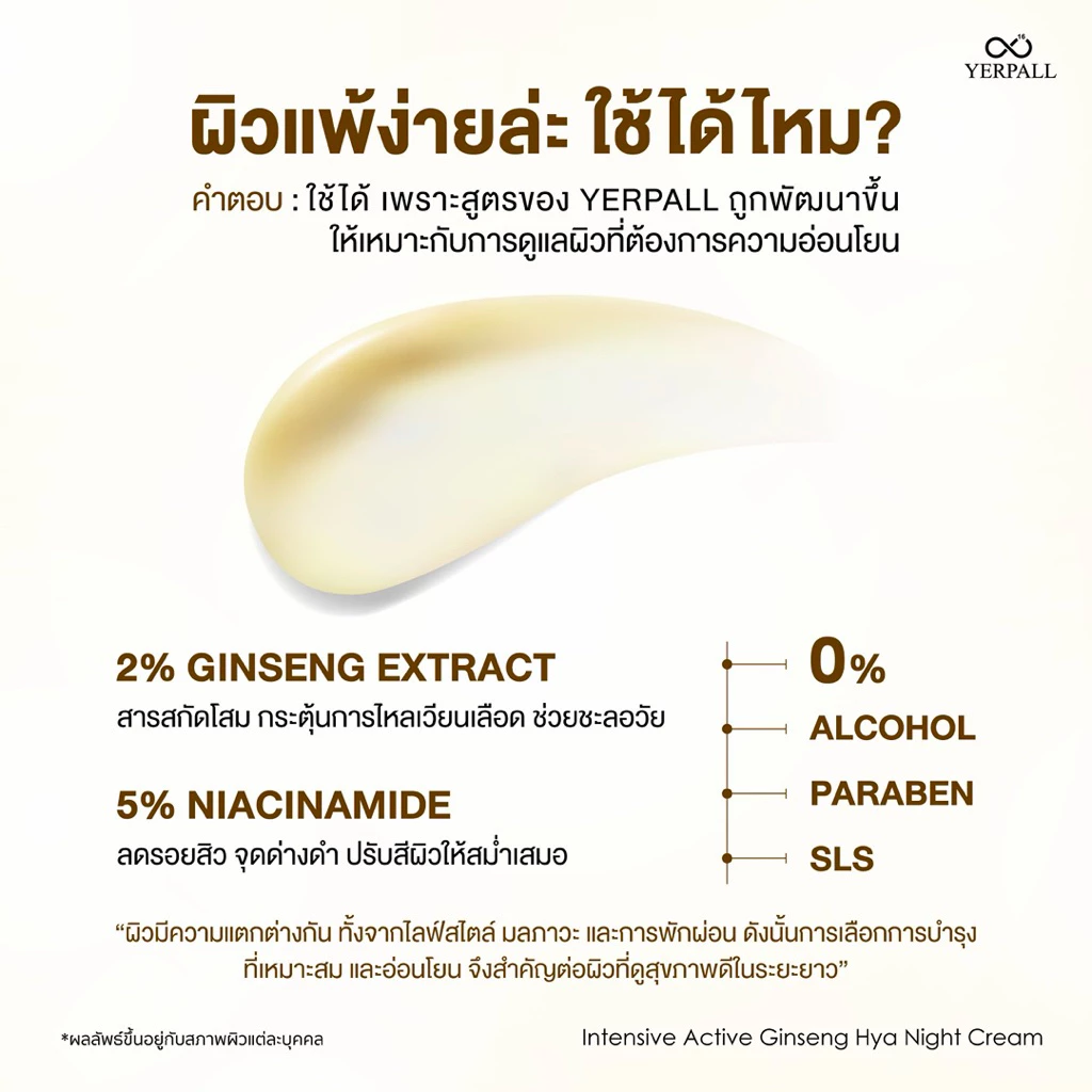 ครีมโสมไฮยา สูตรเข้มข้น ( Intensive Active Ginseng Hya Night Cream) thumbnail 7