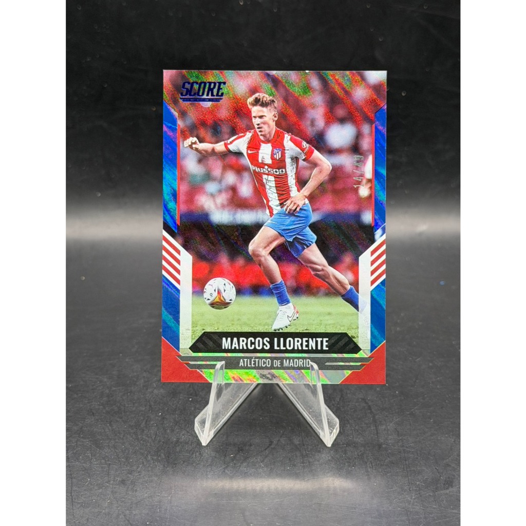 Marcos Llorente 2021-22 Panini Score Soccer #166 - Blue Parallel Serial #14/49