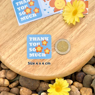 [พร้อมส่ง🇹🇭] สติ๊กเกอร์ขอบคุณ (เซท 100 ดวง) Thank you ชุด Flower Smile in The Sky