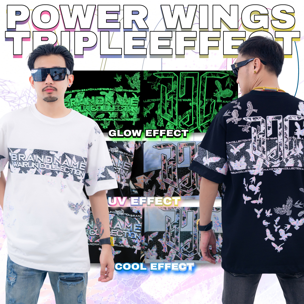 เสื้อ BวC V62 POWER WINGS TRIPLE EFFECT พาวเวอร์ วิงส์ ทริปเปิล เอฟเฟกต์🕊️🌈🔦