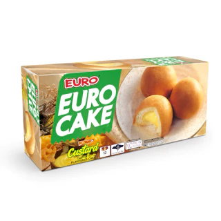 ยูโร่เค้ก Euro Cake ขนมเค้กสอดไส้ 7 รสชาติ 1 กล่อง 12 ชิ้น ราคาส่ง