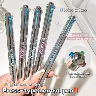 ปากกาลูกลื่น 4 สี 1 ด้าม เขียนลื่น สีชัด ดีไซน์ทันสมัย พกพาสะดวก สำหรับนักเรียนนักศึกษา