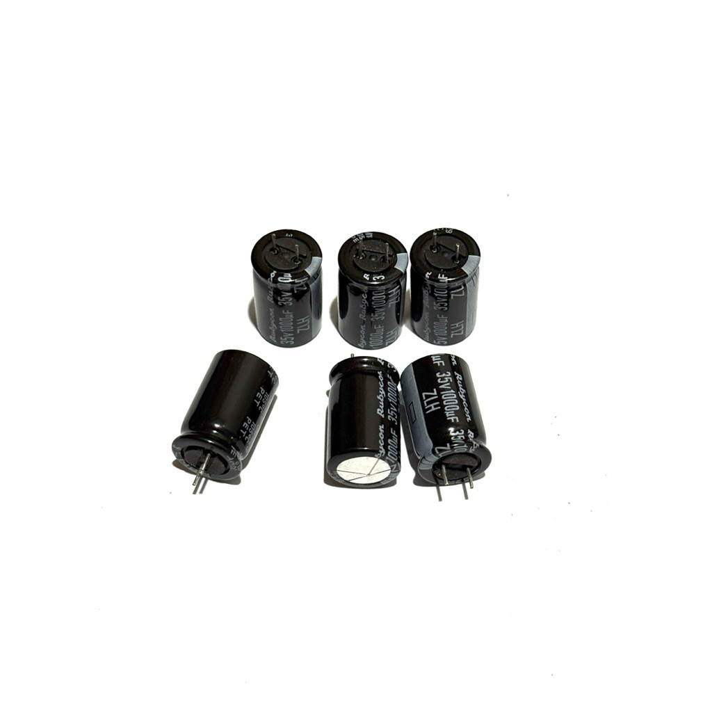 Capacitor ตัวเก็บประจุ Rubycon 1000uF 35V 12.5*20MM 105C จำนวน1ชิ้น
