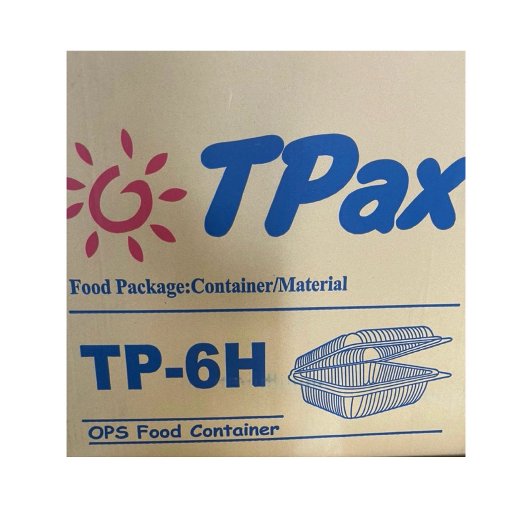 TP-6H 1ลัง 1200ชิ้น กล่องพลาสติกใส OPS สำหรับใส่อาหาร กล่องข้าว กล่องเบเกอรี่ Bakery 1ลัง