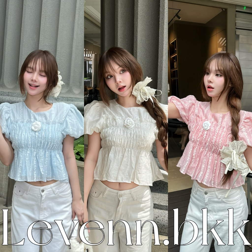 Levenn.bkk • Fluffy Top   เสื้อแขนตุ๊กตา ทรงสวย แมทง่าย