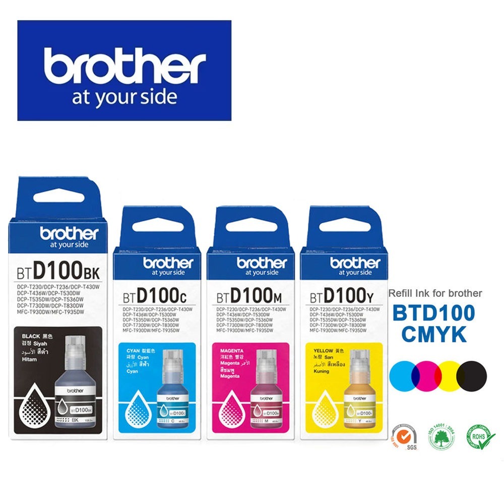 Brother Pack 4 Colores BTD100 C/M/Y/BK Original T230,T430W,T530W,T730W,T830W, T930W ไม่มีกล่อง