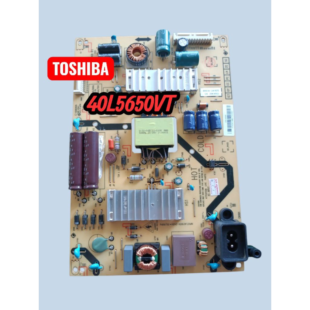 บอร์ดเพาเวอร์ซัพพลายทีวี Toshiba รุ่น 40l5650 vt อะไหล่แท้ถอด สภาพสวย