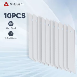 mitsushi ชุดใบมีดคัตเตอร์สำรอง 10 ชิ้น ทำจากเหล็กกล้าคาร์บอนคมกริบ