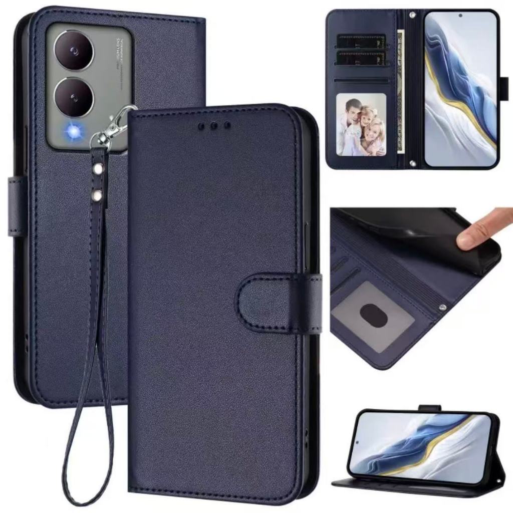 เคสฝาพับหนัง ล็อคได้ สำหรับ Vivo Y17S  เคสกันกระแทกฝาพับ พร้อมช่องใส่บัตร
