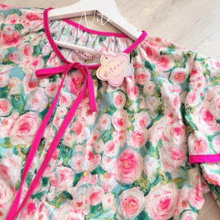 NITAAN(46/52) FLOWERY DRESS 🌸 น่ารักเกินน ป้าย NITAAN ผ้าคอตตอนเนื้อดีมากก กุ้นขอบสีพื้น กระดุมหน้า