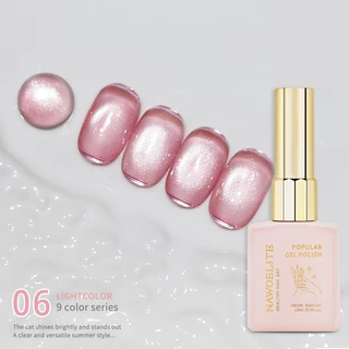Nawoelite สีทาเล็บ สีทาเล็บเจลเจลทาเล็บตาแมว 9 สี สีสันสดใส 15ml ต้องใช้ไฟ LED/UV แห้งเองไม่ได้