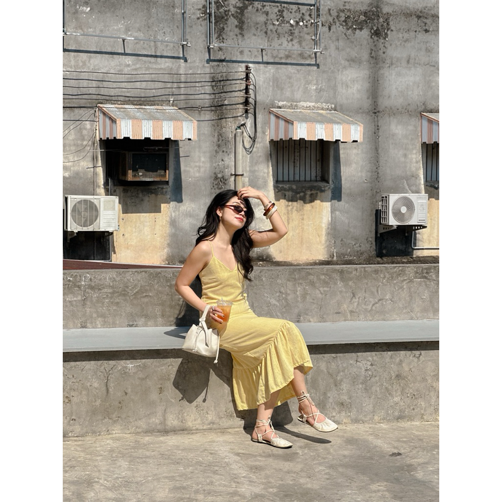 collin dress เดรสมัดหลังผ้าลินิน : everydaylookk store