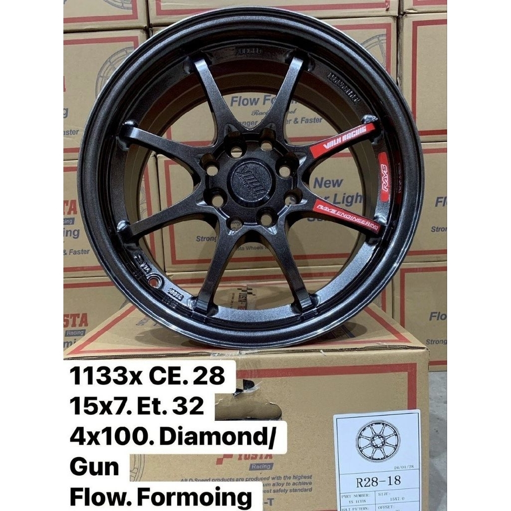 ล้อแม็กซ์YUSTA CE28  ขอบ15 4รู100 กว้าง7นิ้วET32 ล้อแม็กซ์คุณภาพล้อแม็กซ์ ล้อเบา flowforming(ราคา4ล้