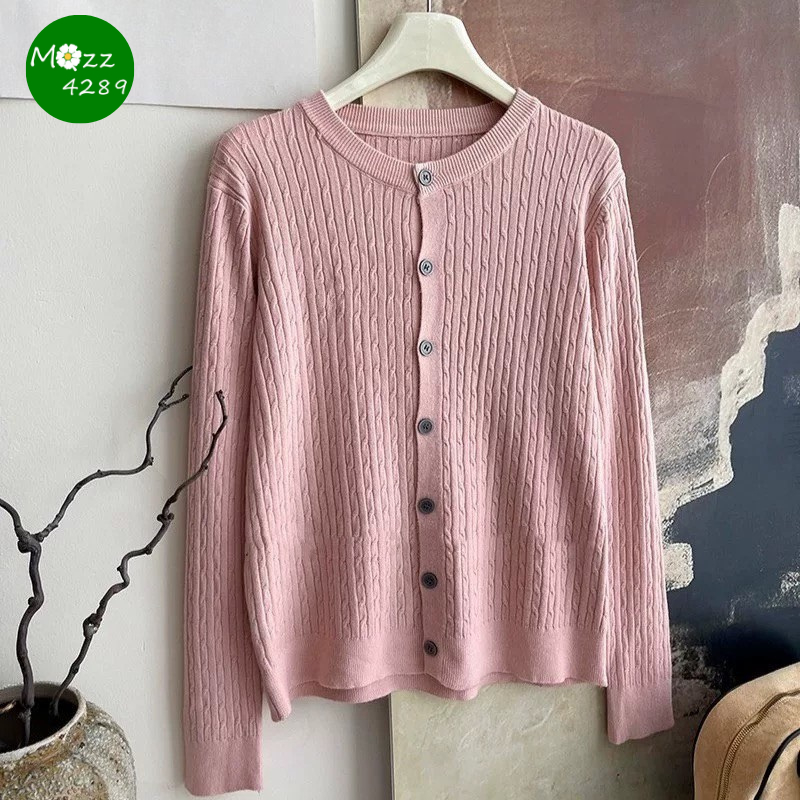 MQzz4289 *พร้อมส่ง* เสื้อคาร์ดิแกนถักผู้หญิง เสื้อคลุมลายเปีย ผ้านุ่มเนื้อดี เรียบง่ายหรูหรา Freesize