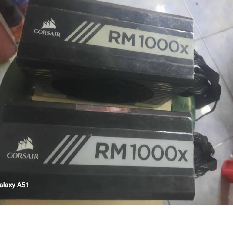 POWER SUPPLY CORSAIR RM1000x 1000W GOLD  พร้อมติดสติ๊กเกอร์กันลอยมือสองใส่ I9 14900k+RX 9070XT ได้