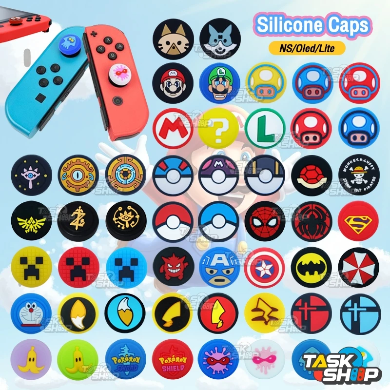 (1 ชิ้น)ปุ่มยาง / จุกยาง / ซิลิโคน Collection 1 มีให้เลือก 66 ลาย สำหรับ🎮 Joy Con Nintendo Switch V1/V2/OLED /Lite