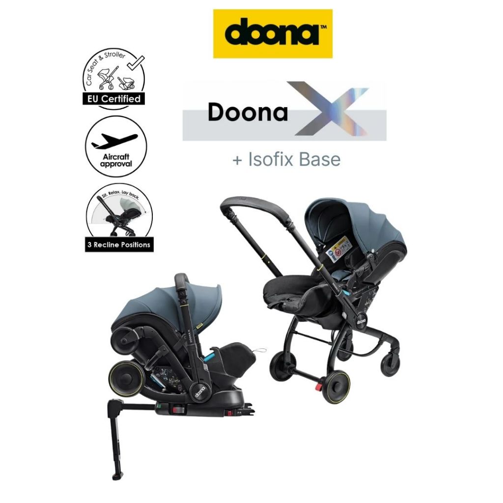 Doona X Car Seat & Stroller คาร์ซีทปรับเป็นรถเข็นเอนนอนได้+ isofix Basic Set