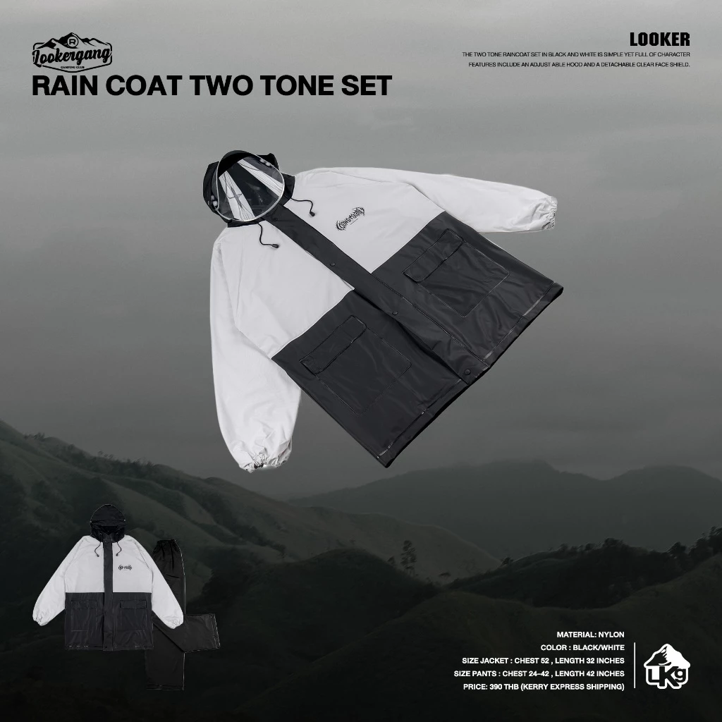 LOOKER RAINCOAT SET ชุดกันฝนเสื้อพร้อมกางเกง thumbnail 4