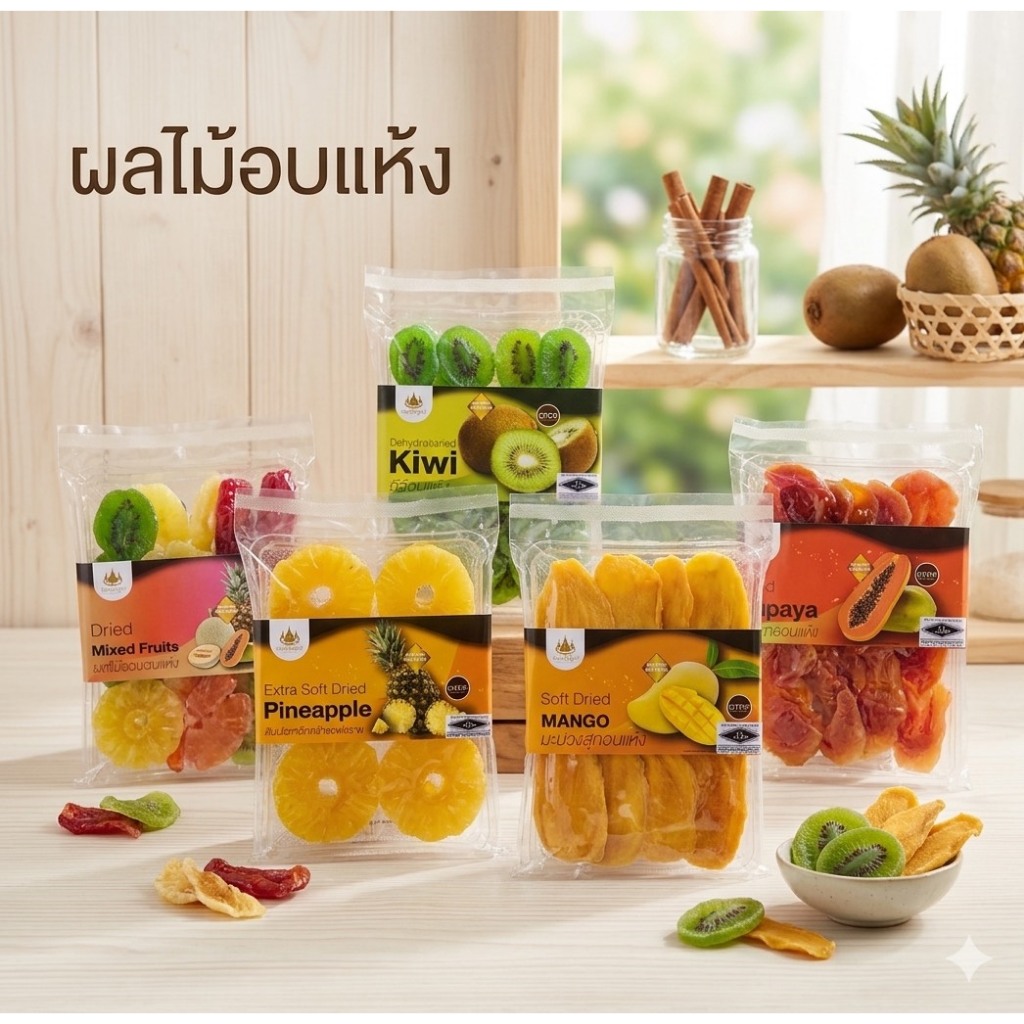 ผลไม้อบแห้ง ผลไม้รวมอบแห้ง 150 กรัม/250 กรัม ผลไม้ทานเล่น หลากหลายชนิด