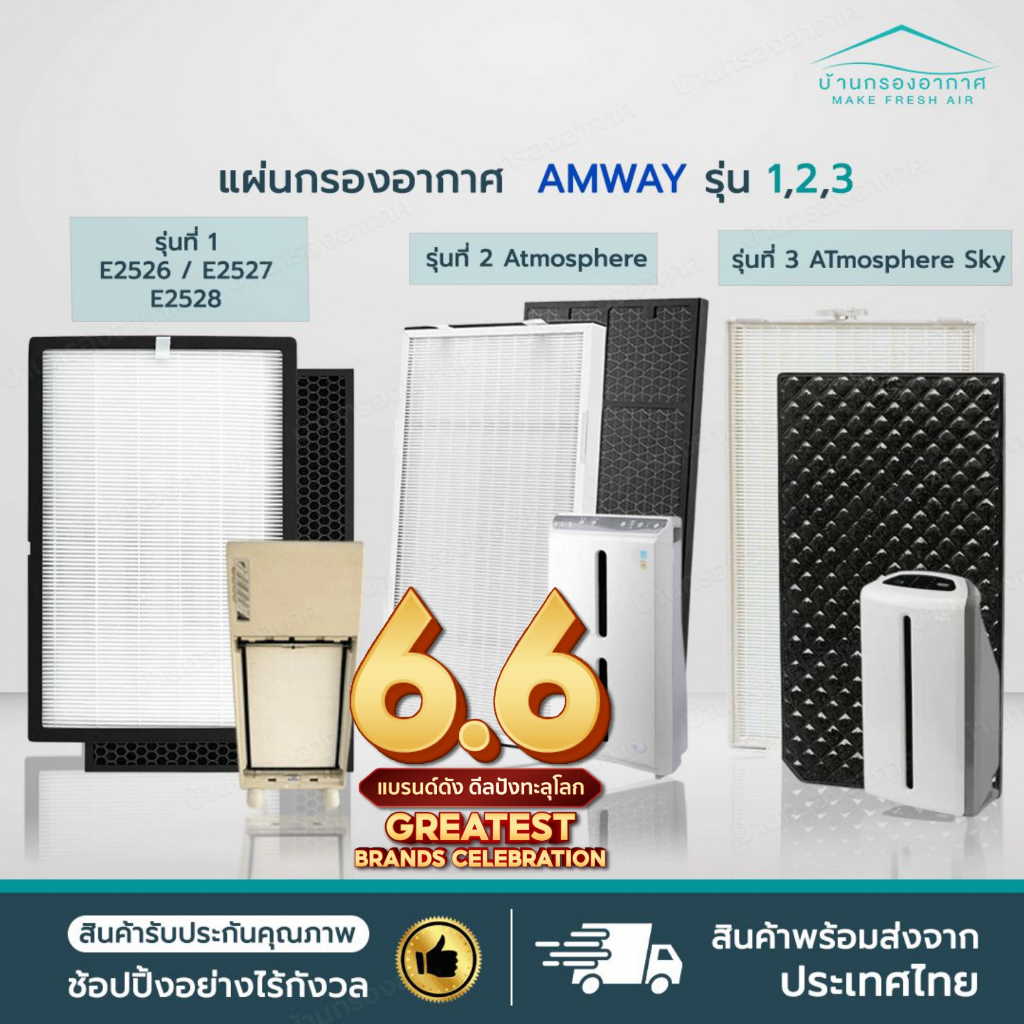 [2แผ่น] แผ่นกรองอากาศ รุ่น 1,2,3 SKY สกาย ชุด Hepa + Carbon Sky Mini