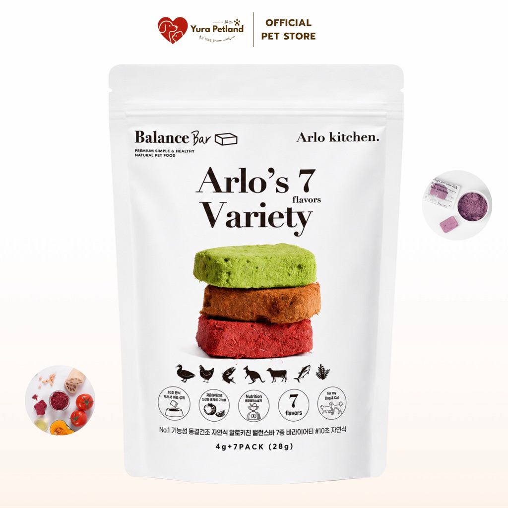 [Freeze-Dry Boxs Premium 7 Flavors นำเข้าจากเกาหลี] Arlo Kitchen. ขนมสุนัข คงคุ้มค่าสารอาหาร จากผักและผลไม้เกาหลี100%