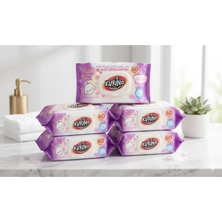 [ยกลัง] ทิชชูเปียกคูริโนะ(สีม่วง) Baby Wipes Extra กลิ่นดอกไม้ (1ลัง มี 36 แพ็ค) พร้อมส่ง