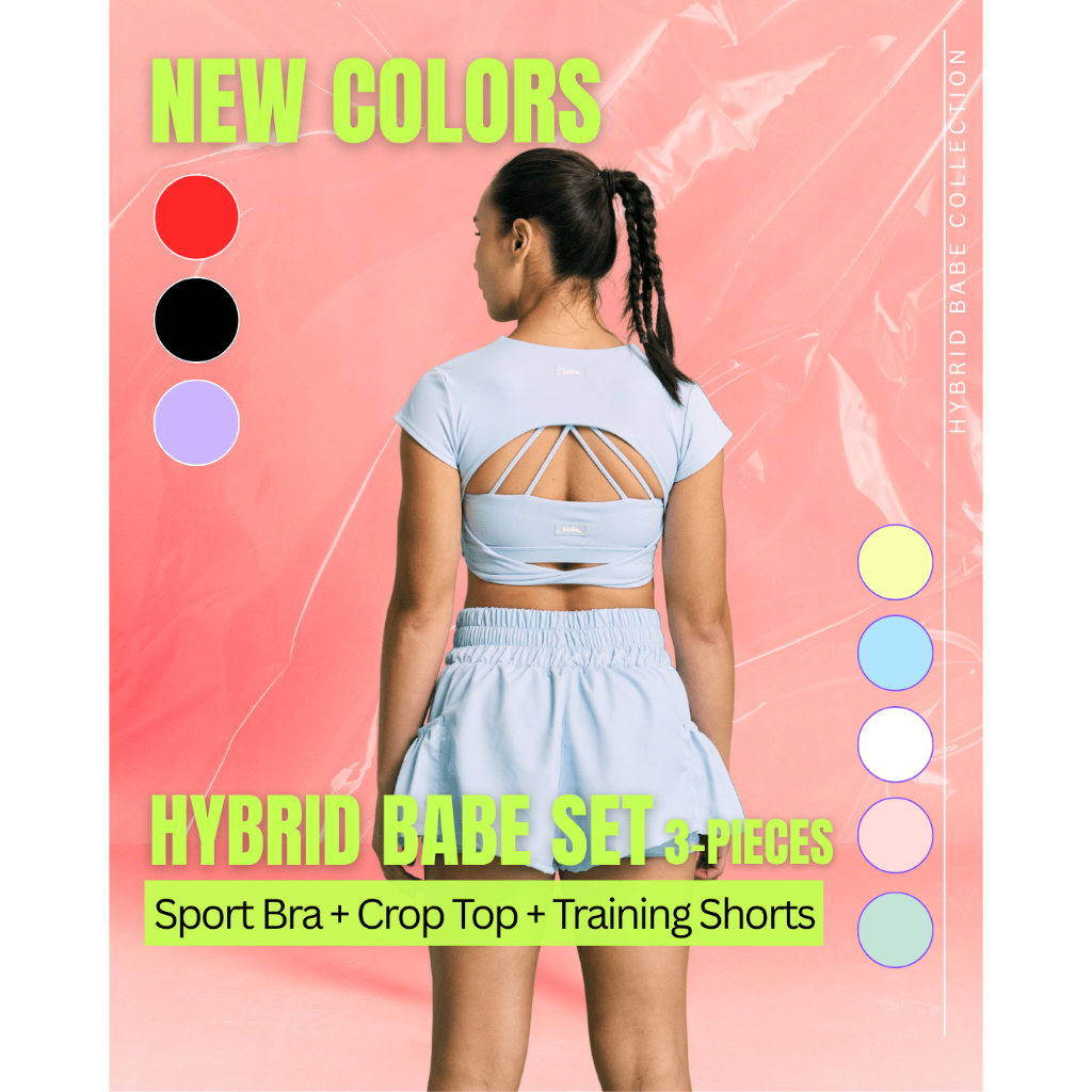 Hyrox Hybrid Babe Set 3 Pieces เซ็ตชุดออกกำลังกาย กระชับ เก็บทรง ระบายอากาศดี