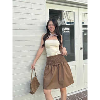 กระโปรงเอวสม็อค ใส่เป็นเสื้อเกาะอกได้ -ttm / VB0685