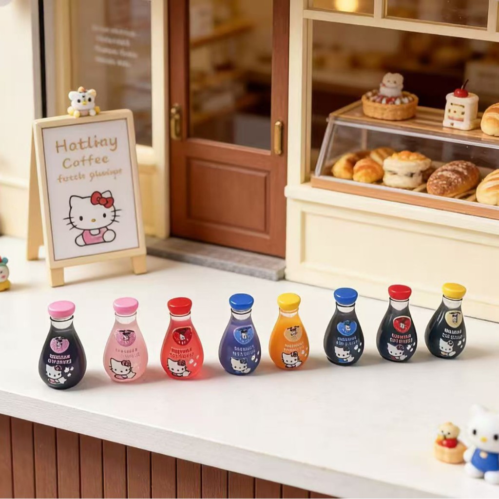 j721 ขวดน้ำผลไม้ญี่ปุ่นเรซิ่นจิ๋วจำลองแพ็คละ10ชิ้น