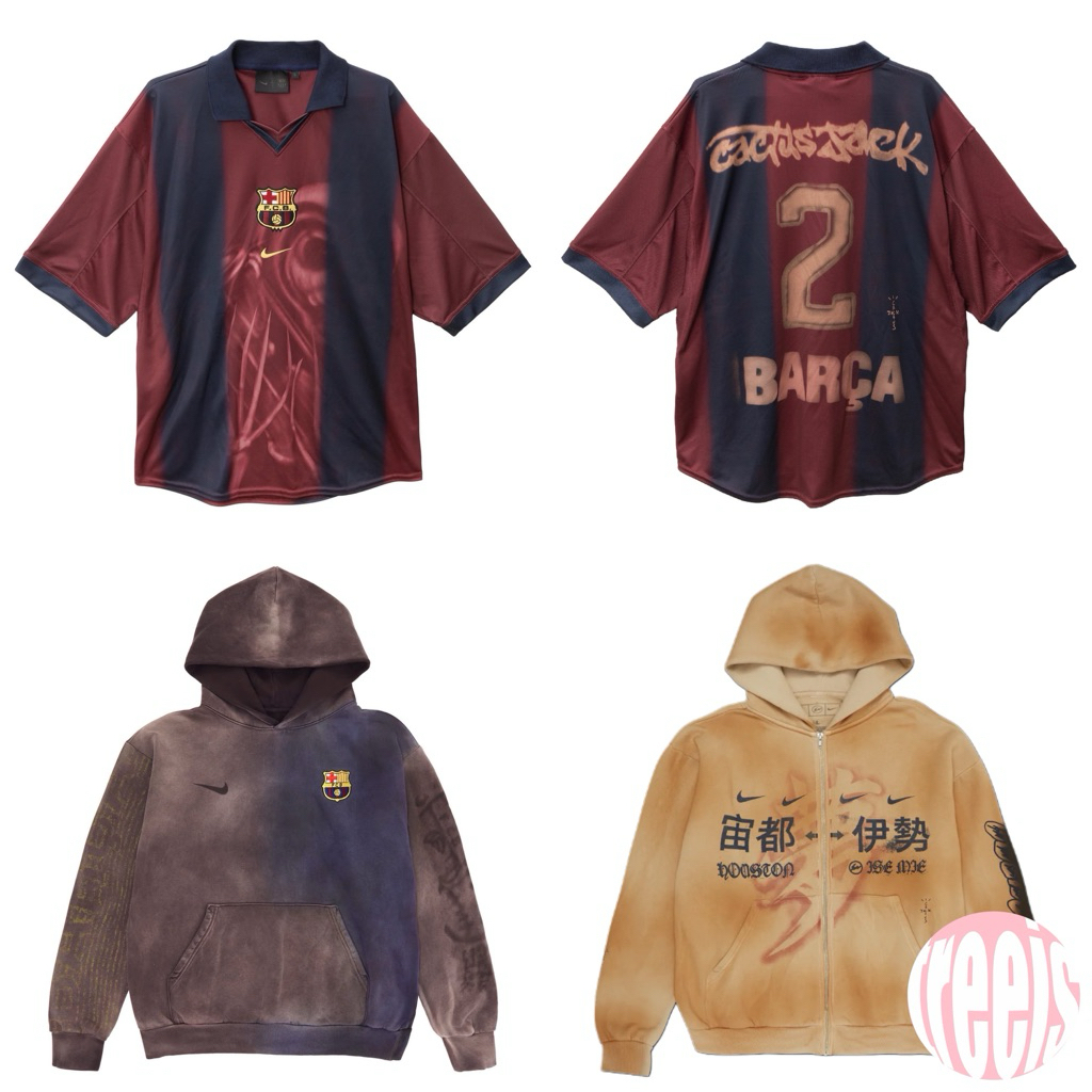 [ลด 20% ทักแชท] เสื้อ Travis Scott x Barcelona Jersey Hoodie (ของแท้ 100%)