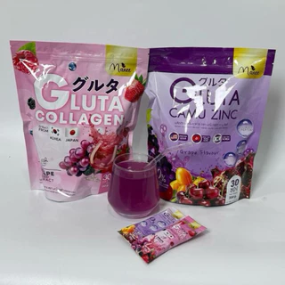 สูตรใหม่ล่าสุด ชมพู&ม่วง 2ห่อ60ซอง กลูต้าคอลลาเจนแบรนด์มณี