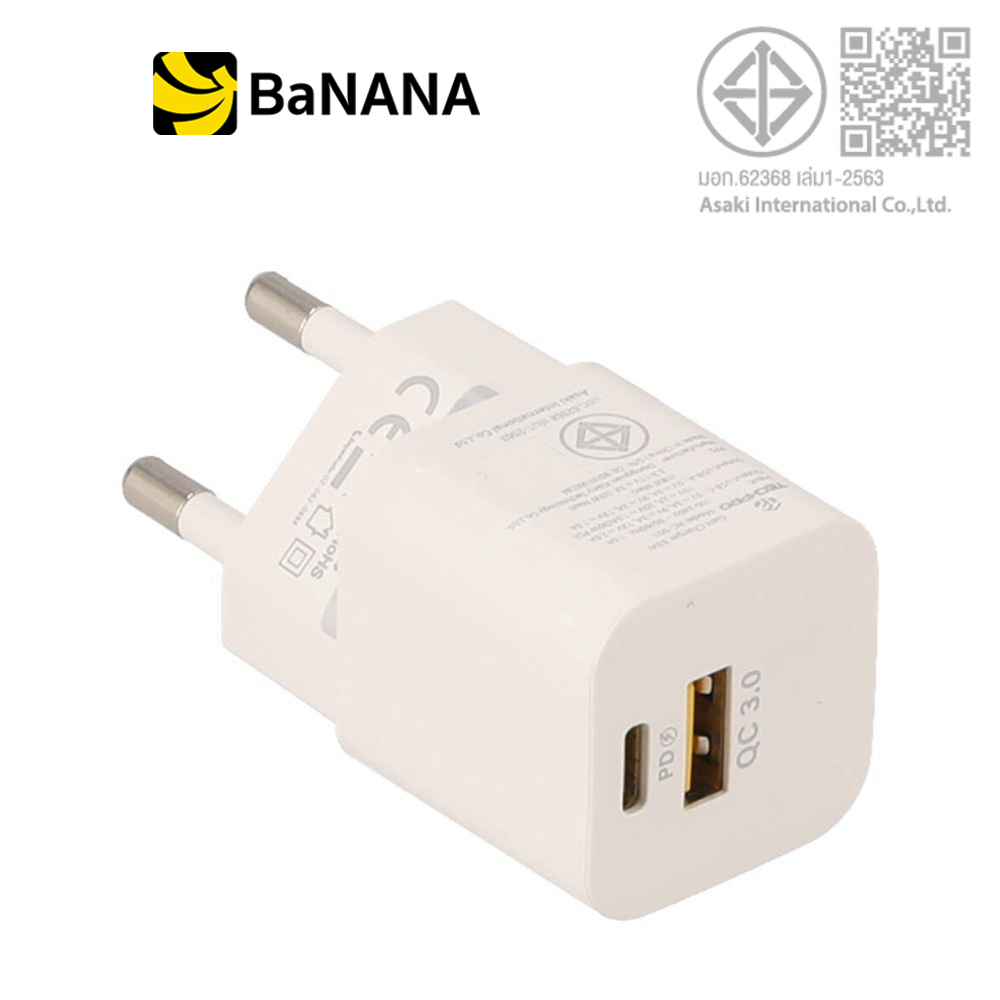 อะแดปเตอร์ TECHPRO Wall Charger 1 USB-A / 1 USB-C 33W (TISI) by Banana IT