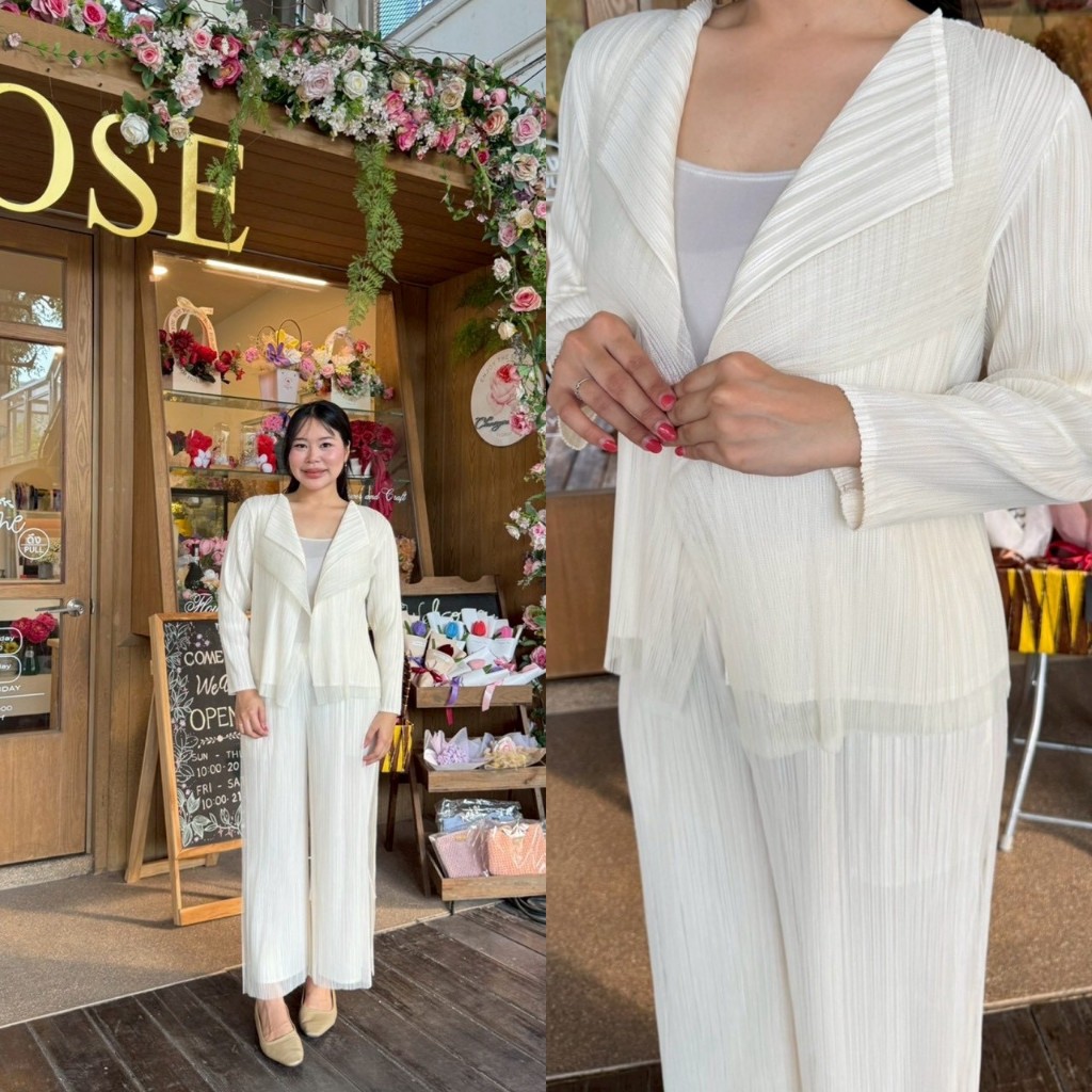 PleatByNisa B46 (ชุดเซ็ต) อัดพลีท 2ชิ้น ทรงสวย ดีไซส์เก๋ เนื้อผ้าคุณภาพ Polyester100%