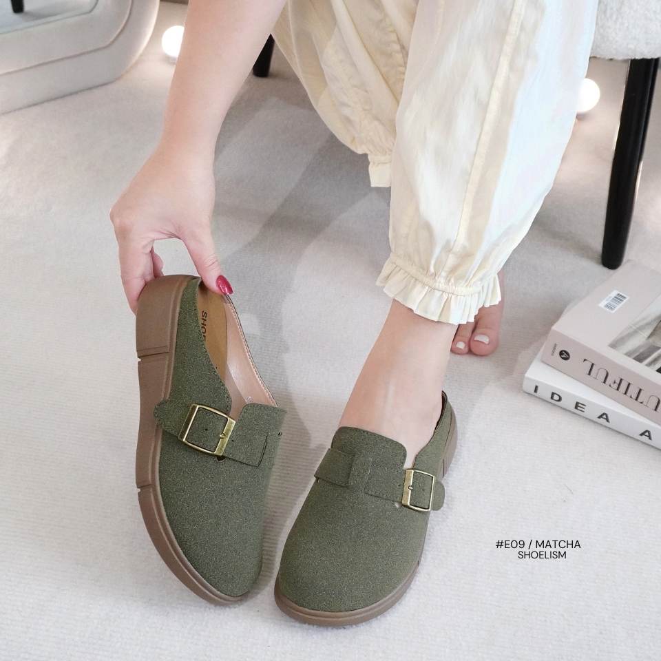 E09 #รองเท้าลำลองเปิดส้น มินิมอลเรียบหรู ใส่สบายไม่ต้องคิดเยอะ  SHOELISM #รองเท้าผู้หญิง