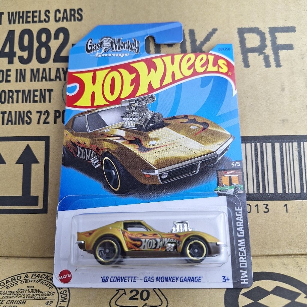 รถเหล็ก Hotwheels 68 CORVETTE GAS MONKEY GARAGE 139/250 (kg41)