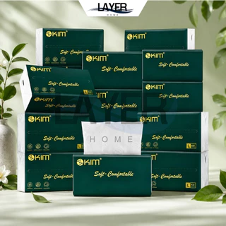 ทิชชู่ KIM 420 แผ่น (1 ห่อ) กระดาษเช็ดหน้า 5 ชั้น เนื้อนุ่ม ซับน้ำดี ไม่ขาดง่าย