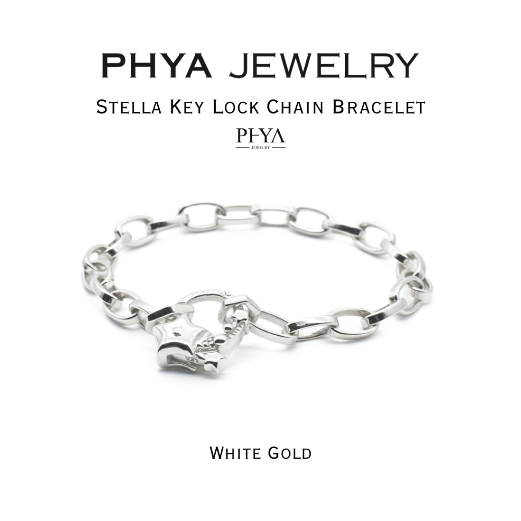 PHYA Stella Key Lock Chain Bracelet : สร้อยข้อมือเงินแท้ สเตลล่า คีย์ ล็อค เชน