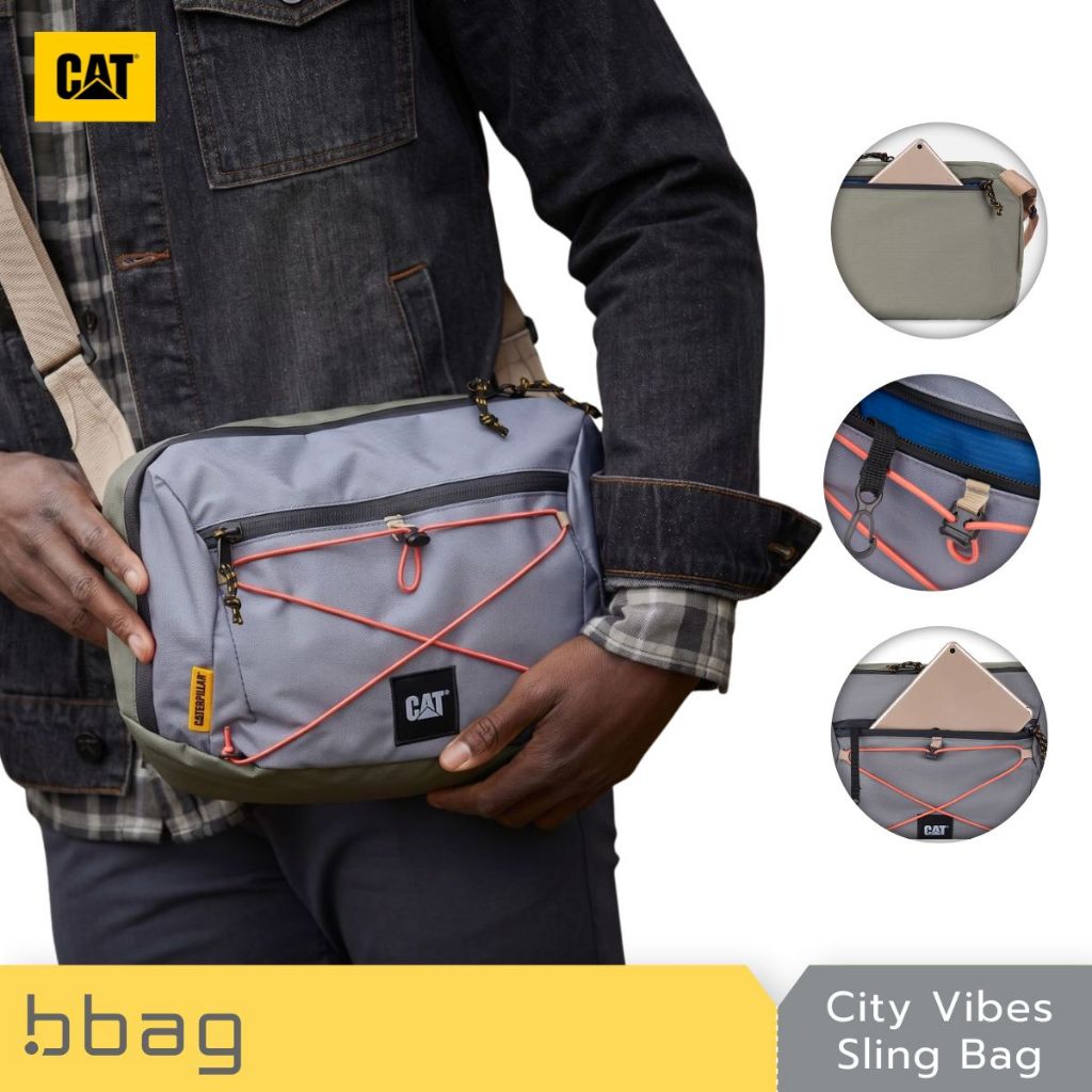 Caterpillar City Vibes กระเป๋าสะพายข้าง รุ่น 84754 ความจุ 6 ลิตร กันน้ำ รักษ์โลก ใส่ iPad 11 นิ้ว
