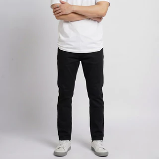 DAVIE JONES [BE FEARLESS] กางเกงยีนส์ผู้ชาย Slim Tapered Fit Jeans สีกรม ดำฟอก ดำ RE0004